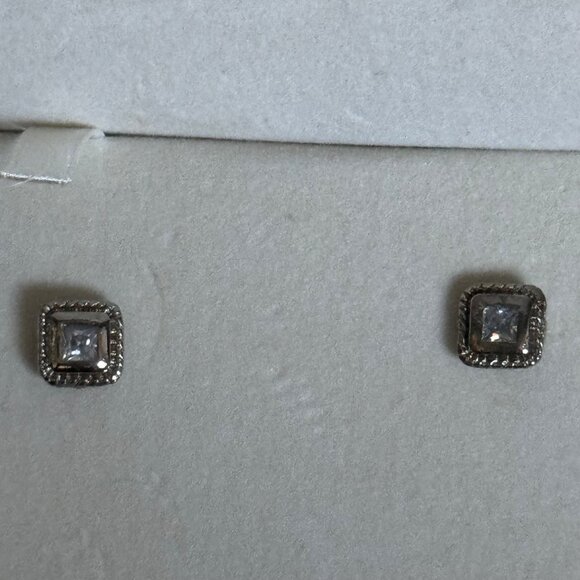 COTE D' AZUR Silver-Toned Jewelry Set Watch Necklace Earrings Clear Gemstones - Picture 5 of 16